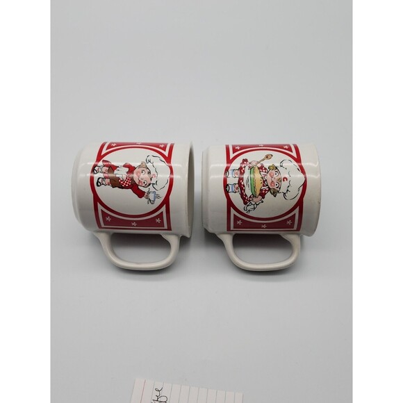 Campbell Soup Kids CSC Coffee Mugs Vintage Pair of Stoneware Cups Chef Hats - Picture 10 of 12